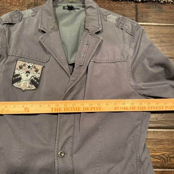 INC International Concepts Utility Jacket XL Gray Military Style, Patch Detail - Picture 10 of 10
